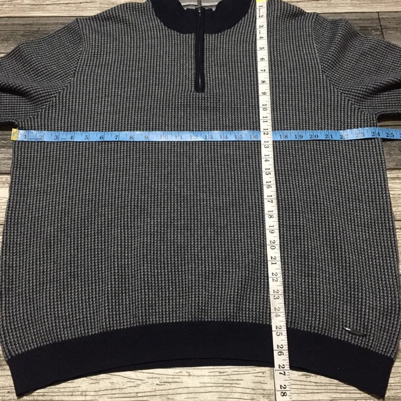 Brax feel good 100% merino wool sweater men’s size XL gray mock neck 1/4 zip - Picture 3 of 12